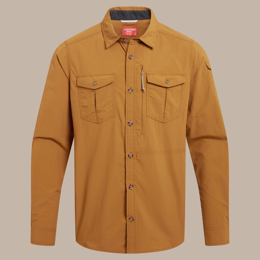 Craghoppers NosiLife Adventure Long Sleeved Shirt III Deep Henna CMS709-1E7 shirts en tops online bestellen bij Kathmandu Outdoor & Travel