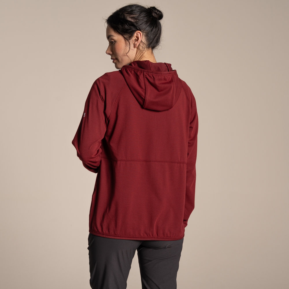 Craghoppers NosiLife Aya Hooded Jacket Women's Riad Red CWT1418-1S4 fleeces en truien online bestellen bij Kathmandu Outdoor & Travel