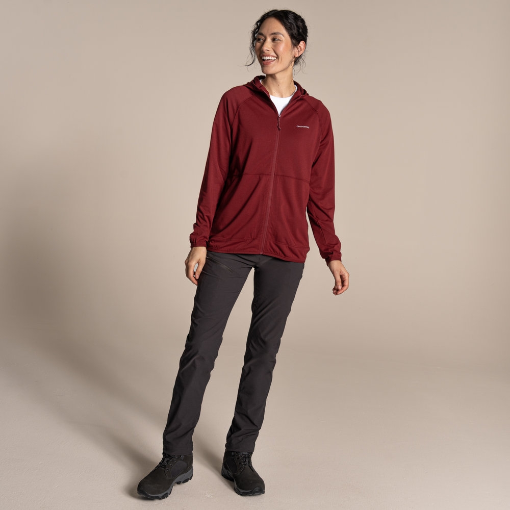 Craghoppers NosiLife Aya Hooded Jacket Women's Riad Red CWT1418-1S4 fleeces en truien online bestellen bij Kathmandu Outdoor & Travel