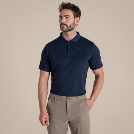 Craghoppers  NosiLife Bramshaw Short Sleeved Polo Top Blue Navy 