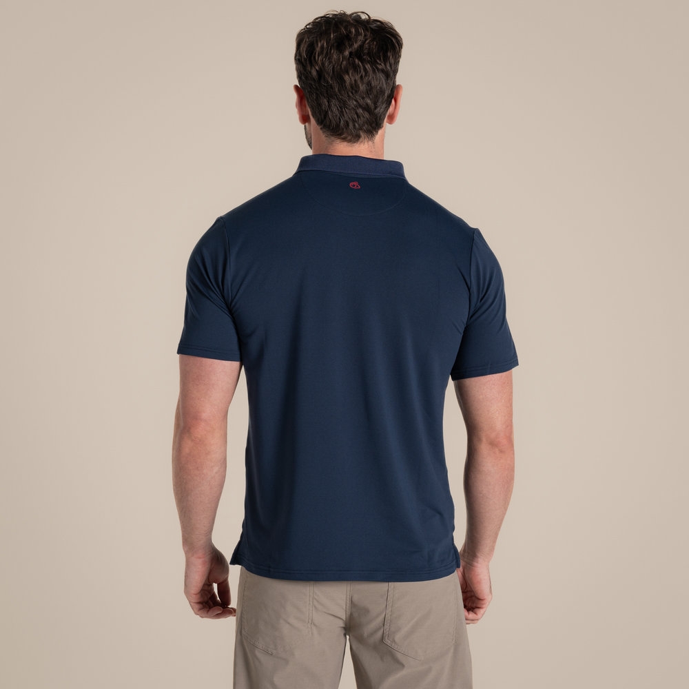 Craghoppers NosiLife Bramshaw Short Sleeved Polo Top Blue Navy CMT1026-7V1 shirts en tops online bestellen bij Kathmandu Outdoor & Travel