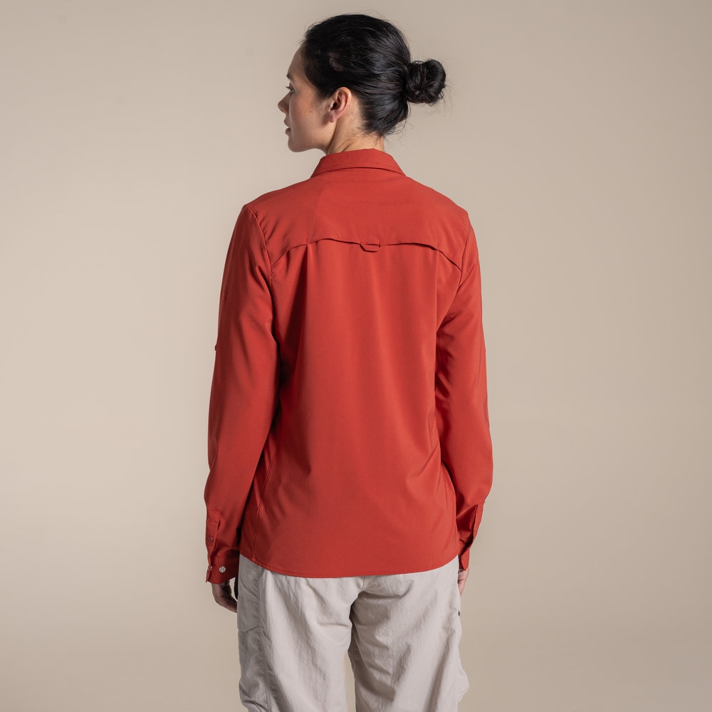 Craghoppers NosiLife Pro Long Sleeved Shirt III Women's Cinnabar CWS532-1S6 shirts en tops online bestellen bij Kathmandu Outdoor & Travel