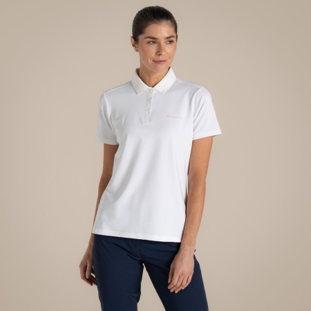 Craghoppers  NosiLife Thornbury Short Sleeved Polo Top Women's White