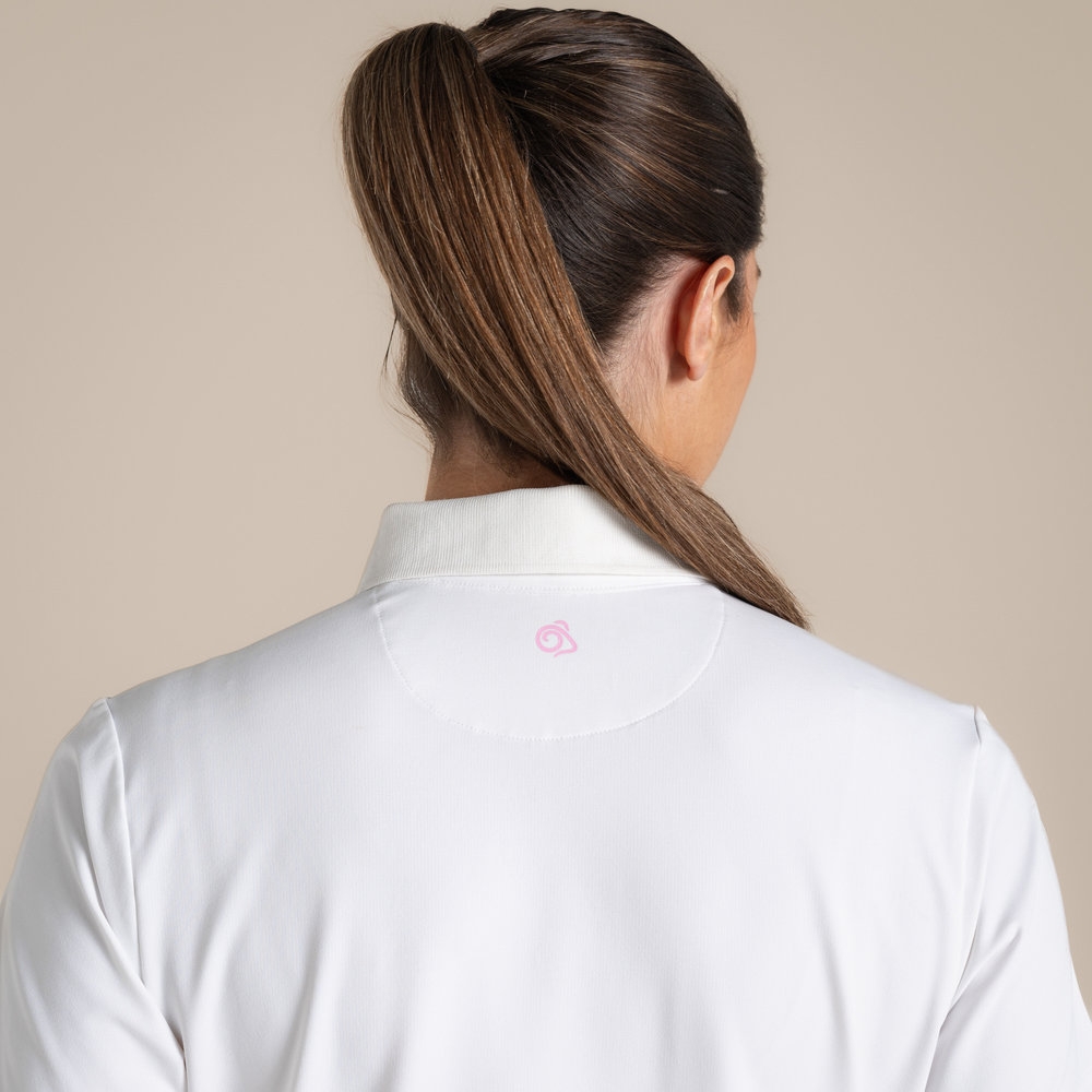 Craghoppers NosiLife Thornbury Short Sleeved Polo Top Women's White CWT1401-900 shirts en tops online bestellen bij Kathmandu Outdoor & Travel