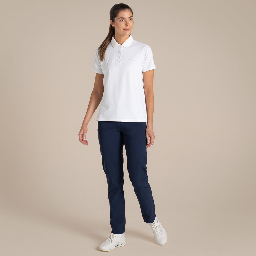 Craghoppers NosiLife Thornbury Short Sleeved Polo Top Women's White CWT1401-900 shirts en tops online bestellen bij Kathmandu Outdoor & Travel