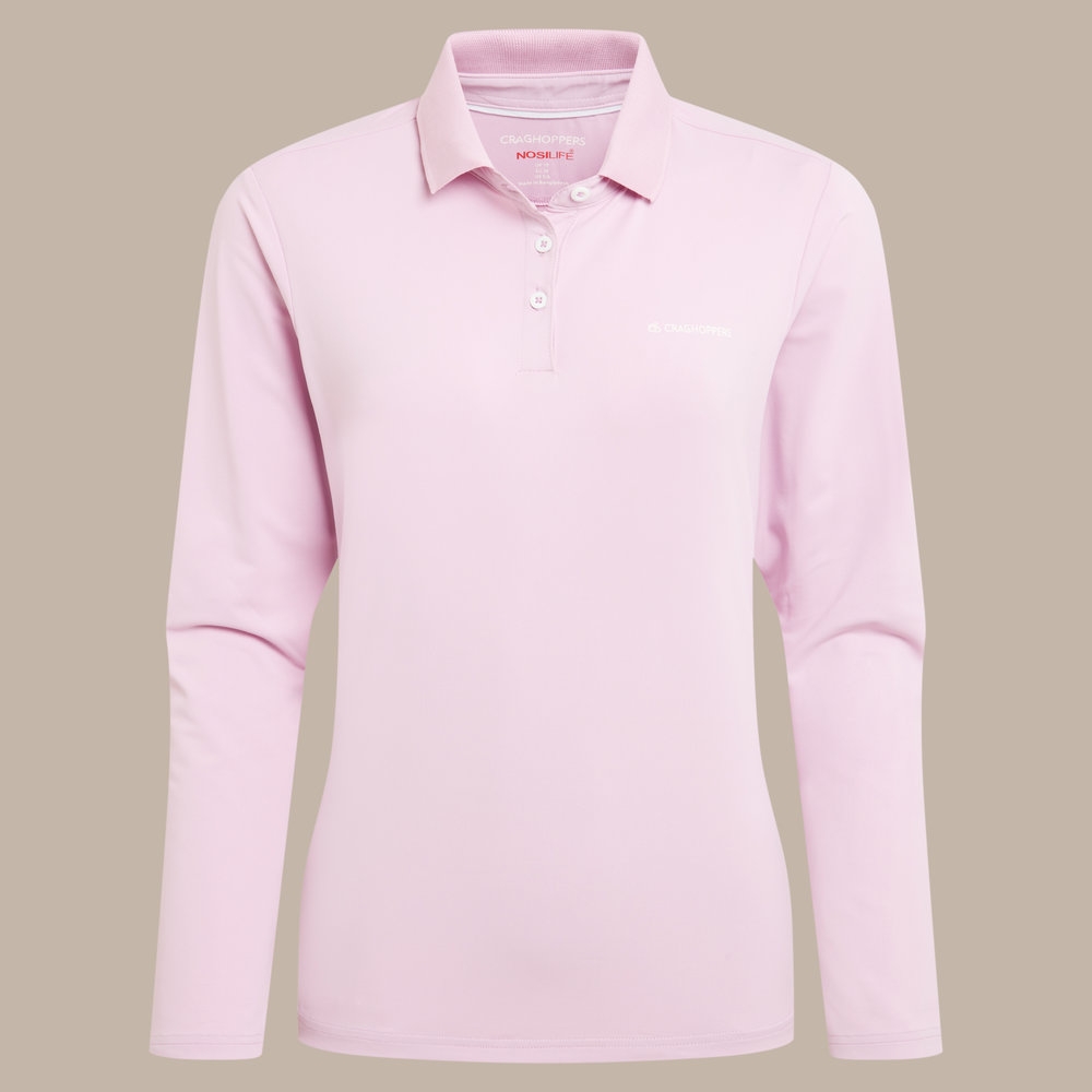 Craghoppers Craghoppers NosiLife Thornbury Long Sleeved Polo Top Women's CWT1409-27X shirts en tops Craghoppers NosiLife Thornbury Long Sleeved Polo Top Women's Orchid CWT1409-27X shirts en tops online bestellen bij Kathmandu Outdoor & Travel