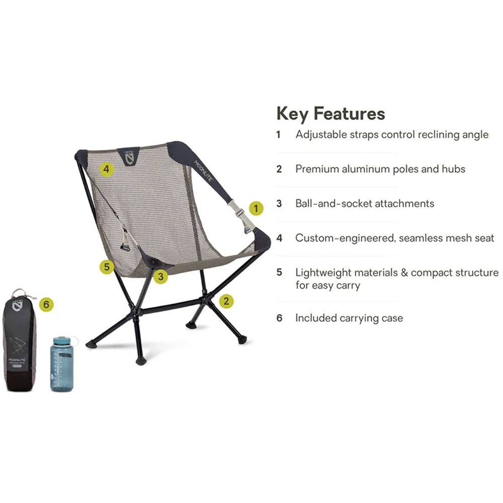 Nemo Moonlite Reclining Camp Chair Smokey Olive 8116.66038661 kampeermeubels online bestellen bij Kathmandu Outdoor & Travel