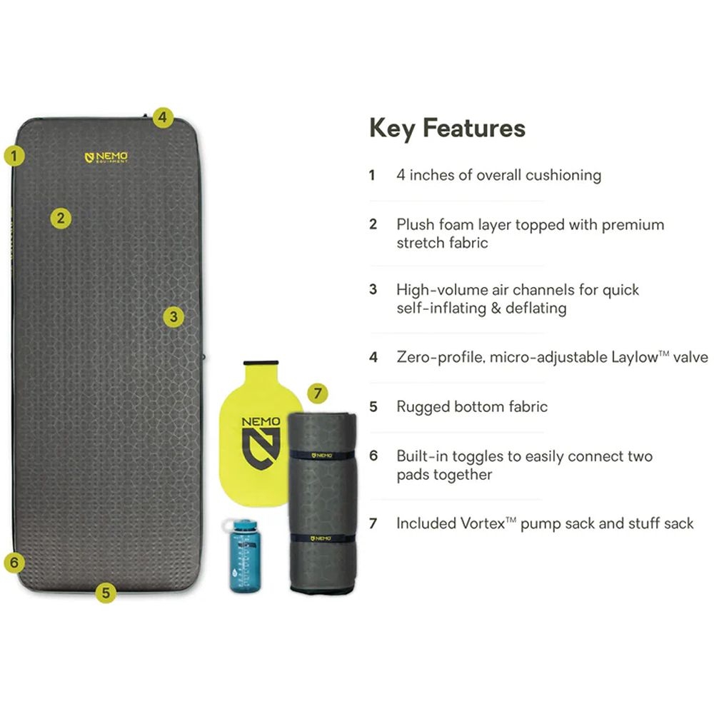 Nemo Roamer Mattress Single Wide Chimera -Goodnight Black 8116.66038159 slaapmatjes online bestellen bij Kathmandu Outdoor & Travel