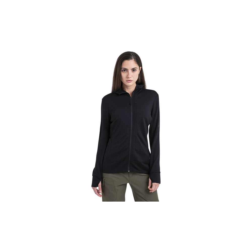 Icebreaker Mer 260 Quantum IV Zip Hoodie Women's Black IBBA56XR-0011 fleeces en truien online bestellen bij Kathmandu Outdoor & Travel