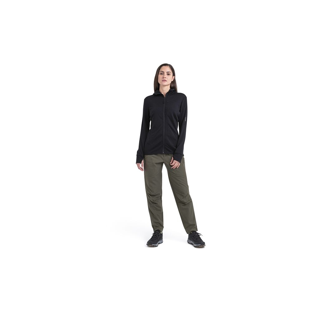 Icebreaker Mer 260 Quantum IV Zip Hoodie Women's Black IBBA56XR-0011 fleeces en truien online bestellen bij Kathmandu Outdoor & Travel