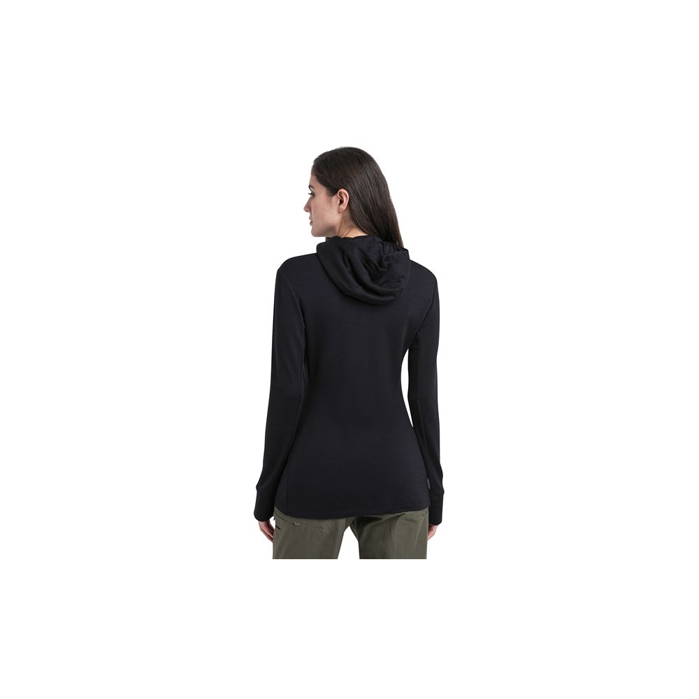 Icebreaker Mer 260 Quantum IV Zip Hoodie Women's Black IBBA56XR-0011 fleeces en truien online bestellen bij Kathmandu Outdoor & Travel