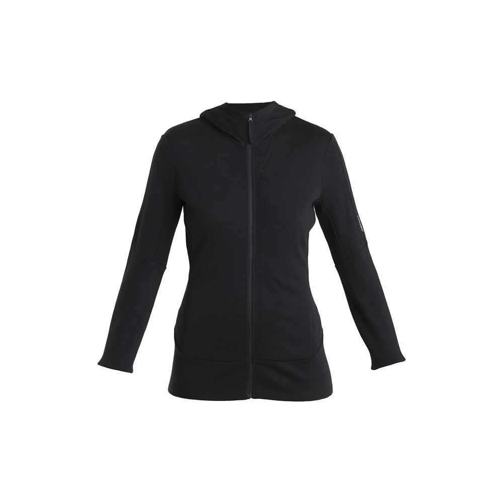 Icebreaker Mer 260 Quantum IV Zip Hoodie Women's Black IBBA56XR-0011 fleeces en truien online bestellen bij Kathmandu Outdoor & Travel