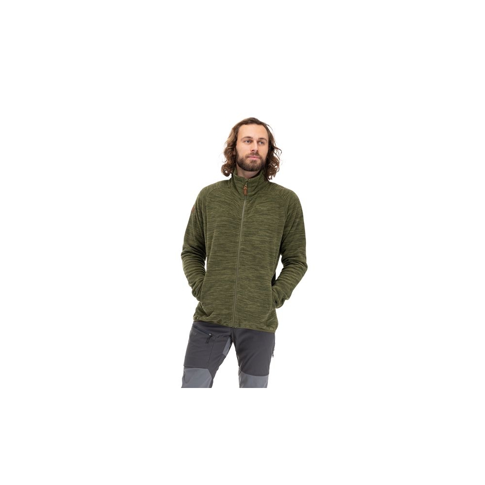 Bergans Hareid Fleece Jacket No Hood Dark Olive Green 3029-Dark Olive Gree fleeces en truien online bestellen bij Kathmandu Outdoor & Travel