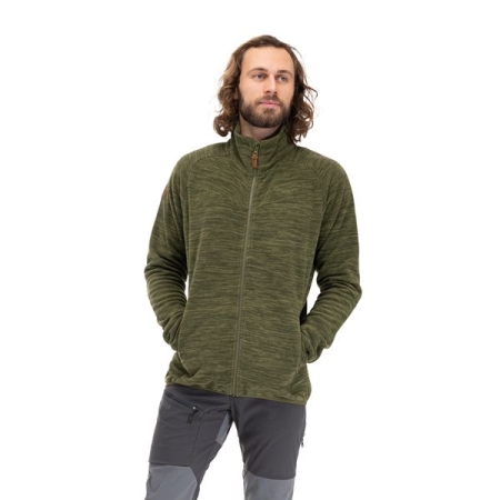 Bergans  Hareid Fleece Jacket No Hood Dark Olive Green 