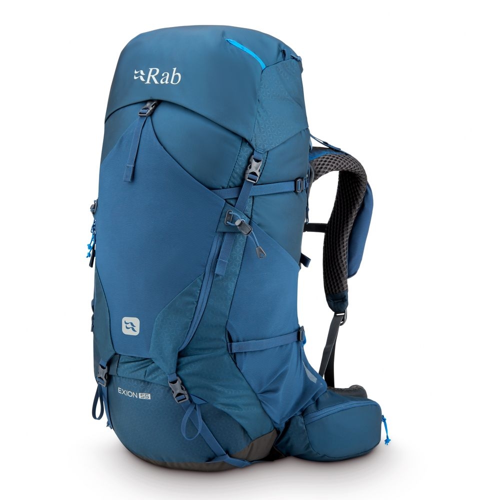 Rab Exion 55 Tempest Blue QAP-77-TMB trekkingrugzakken online bestellen bij Kathmandu Outdoor & Travel