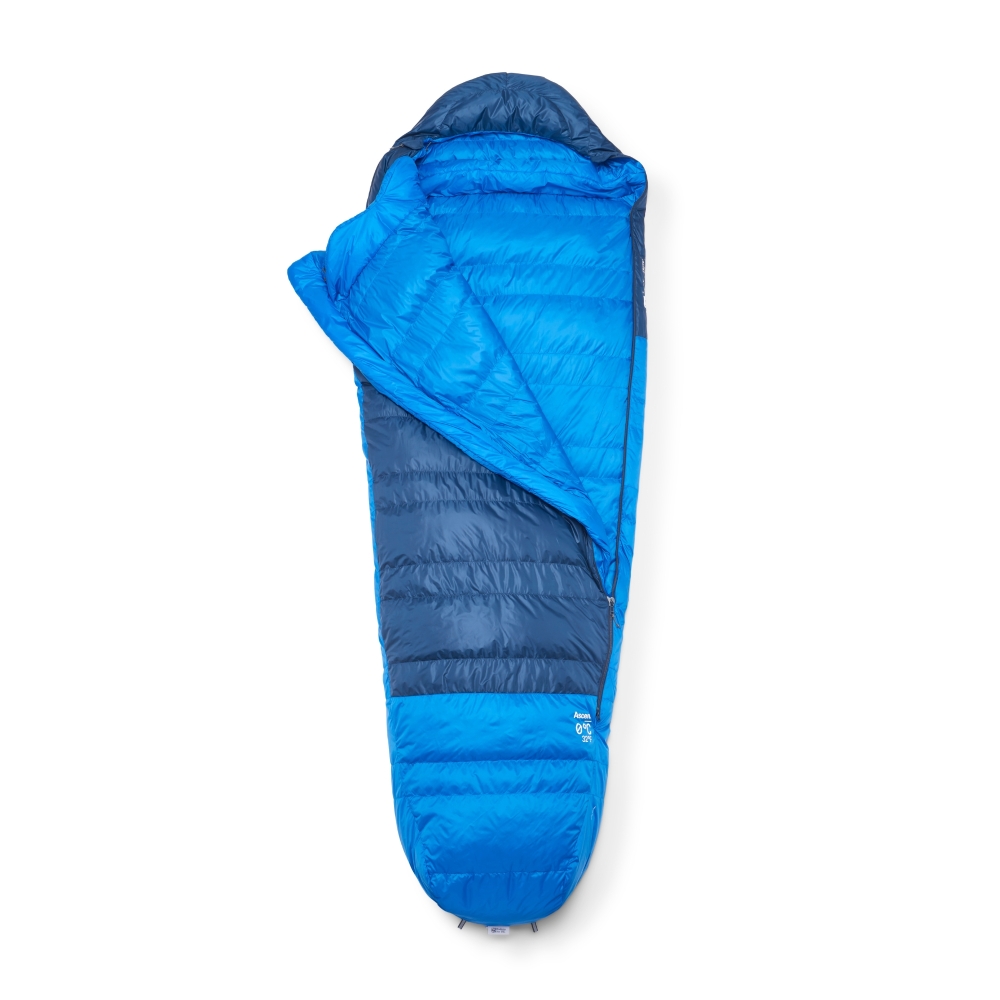 Rab Rab Ascent 0°C QSM-99-TBM slaapzakken Rab Ascent 0°C Tempest Blue/Maya Blue QSM-99-TBM slaapzakken online bestellen bij Kathmandu Outdoor & Travel