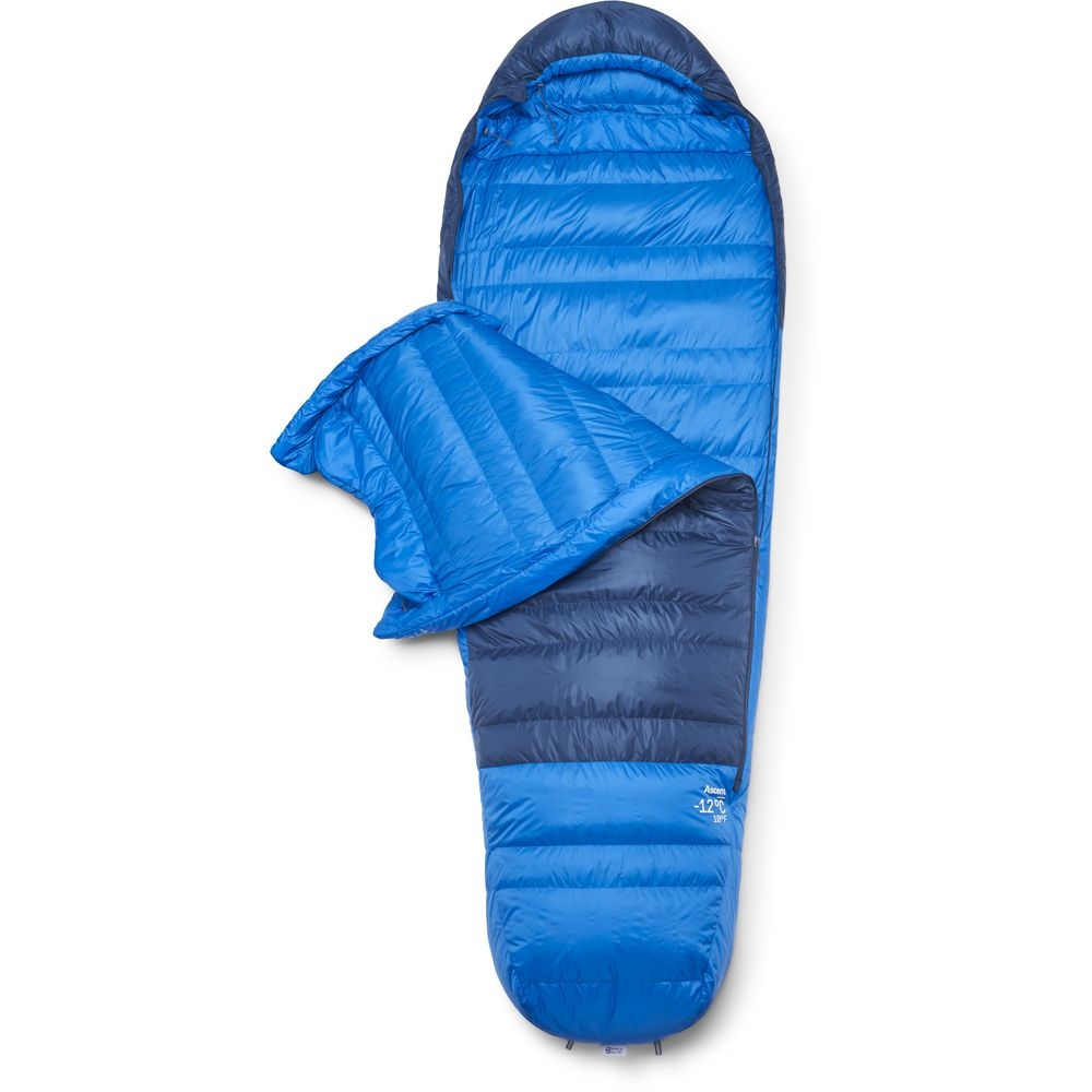 Rab Rab Ascent -12°C QSN-03-TBM slaapzakken Rab Ascent -12°C Tempest Blue/Maya Blue QSN-03-TBM slaapzakken online bestellen bij Kathmandu Outdoor & Travel