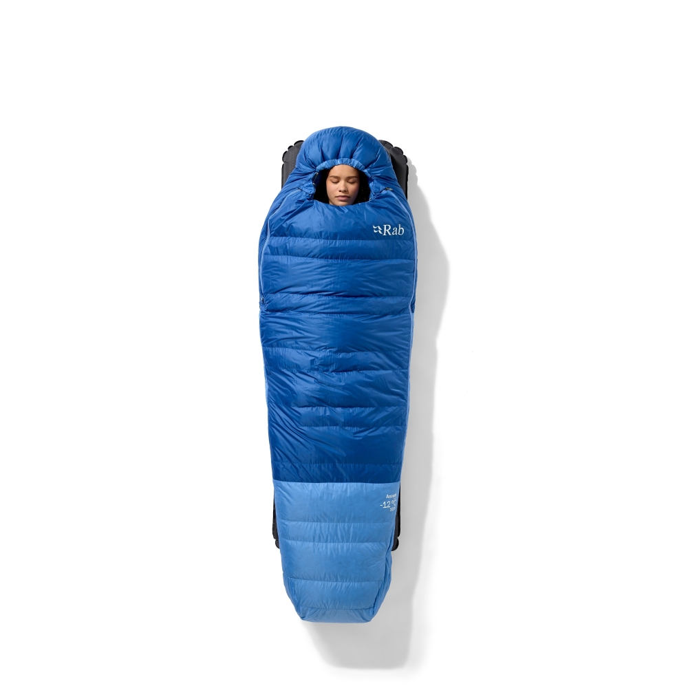 Rab Rab Ascent -12°C Women's QSN-04-DBD slaapzakken Rab Ascent -12°C Women's Dark Bluebird/Bluebird QSN-04-DBD slaapzakken online bestellen bij Kathmandu Outdoor & Travel