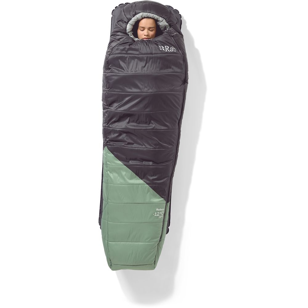Rab Rab Radeon -6°C Women's QSS-24-FGH slaapzakken Rab Radeon -6°C Women's Dark Fig Green/Graphene QSS-24-FGH slaapzakken online bestellen bij Kathmandu Outdoor & Travel