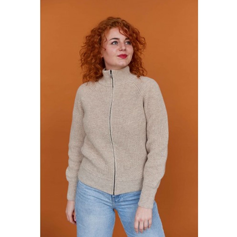 Blue Loop Originals Essential Nautic Cardigan Women's Light Beige NCA004-24-B113 fleeces en truien online bestellen bij Kathmandu Outdoor & Travel