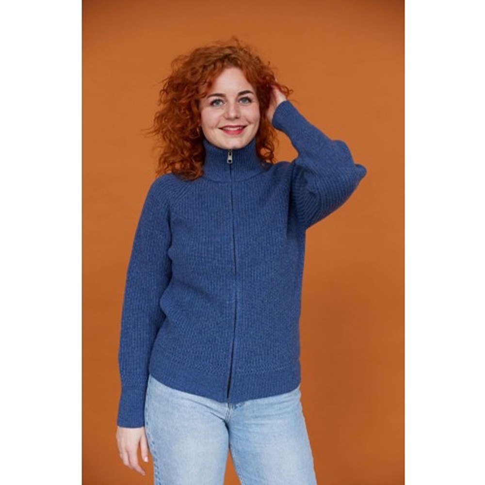 Blue Loop Originals Essential Nautic Cardigan Women's Sea Blue NCA004-24-B033 fleeces en truien online bestellen bij Kathmandu Outdoor & Travel
