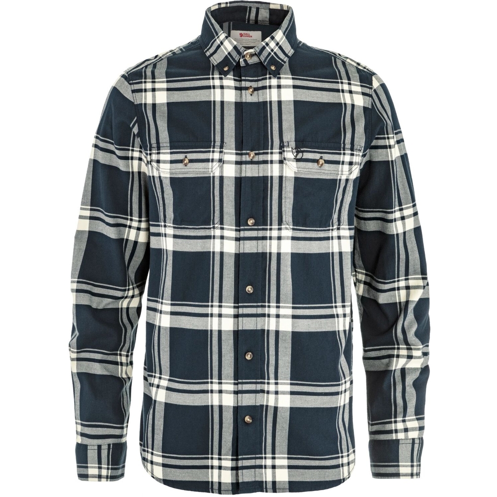 Fjällräven Övik Lite Flannel Shirt Dark Navy-Chalk White F12600311-555-113 shirts en tops online bestellen bij Kathmandu Outdoor & Travel