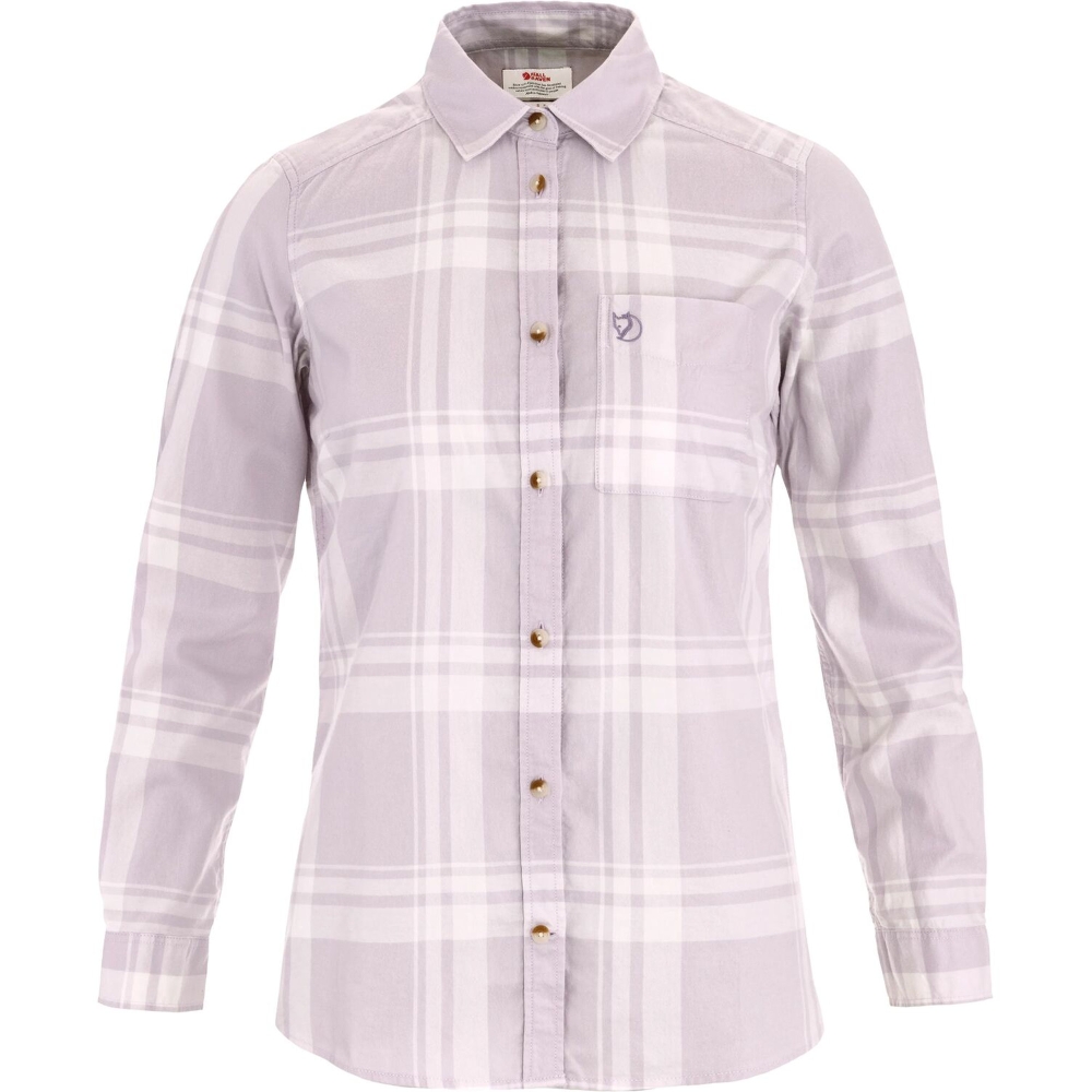 Fjällräven Övik Lite Flannel Shirt Women's Lavender Mist-Eggshell F14600264-111-452 shirts en tops online bestellen bij Kathmandu Outdoor & Travel