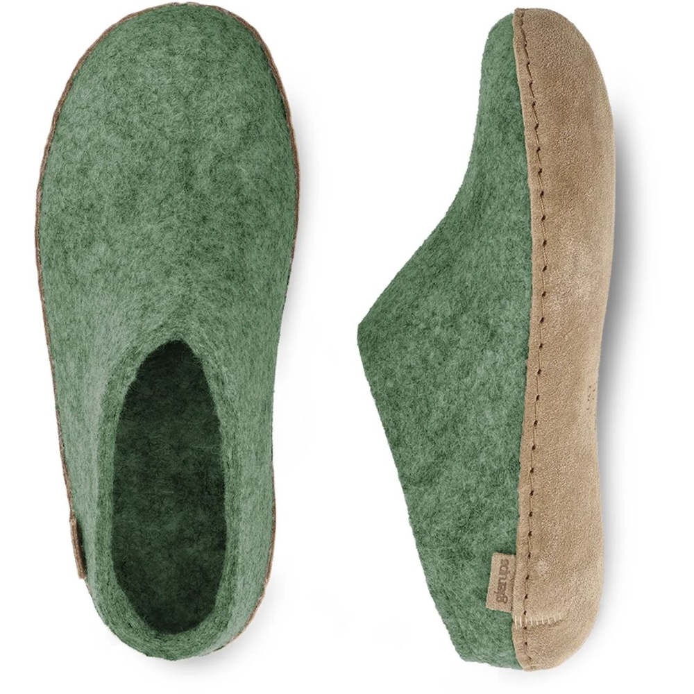 Glerups Glerups Slip-On Leather B-14-Moss pantoffels en huissokken  Glerups Slip-On Leather Moss B-14-Moss pantoffels en huissokken online bestellen bij Kathmandu Outdoor & Travel