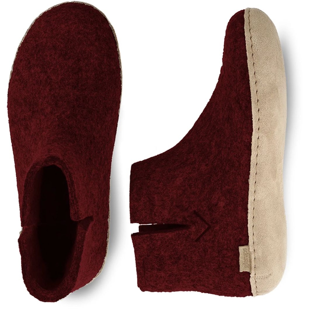 Glerups Glerups Boot Leather G-15-Beet pantoffels en huissokken  Glerups Boot Leather Beet G-15-Beet pantoffels en huissokken online bestellen bij Kathmandu Outdoor & Travel
