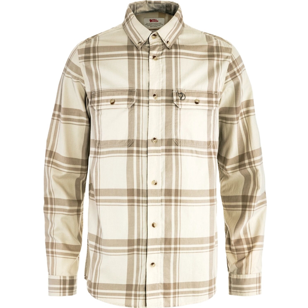 Fjällräven Övik Lite Flannel Shirt Chalk White-Fossil F12600311-113-118 shirts en tops online bestellen bij Kathmandu Outdoor & Travel