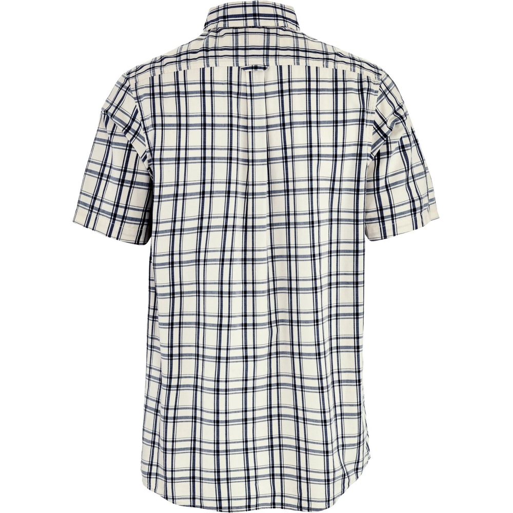 Fjällräven Övik Lite Shirt SS Chalk White-Dark Navy F87038-113-555 shirts en tops online bestellen bij Kathmandu Outdoor & Travel