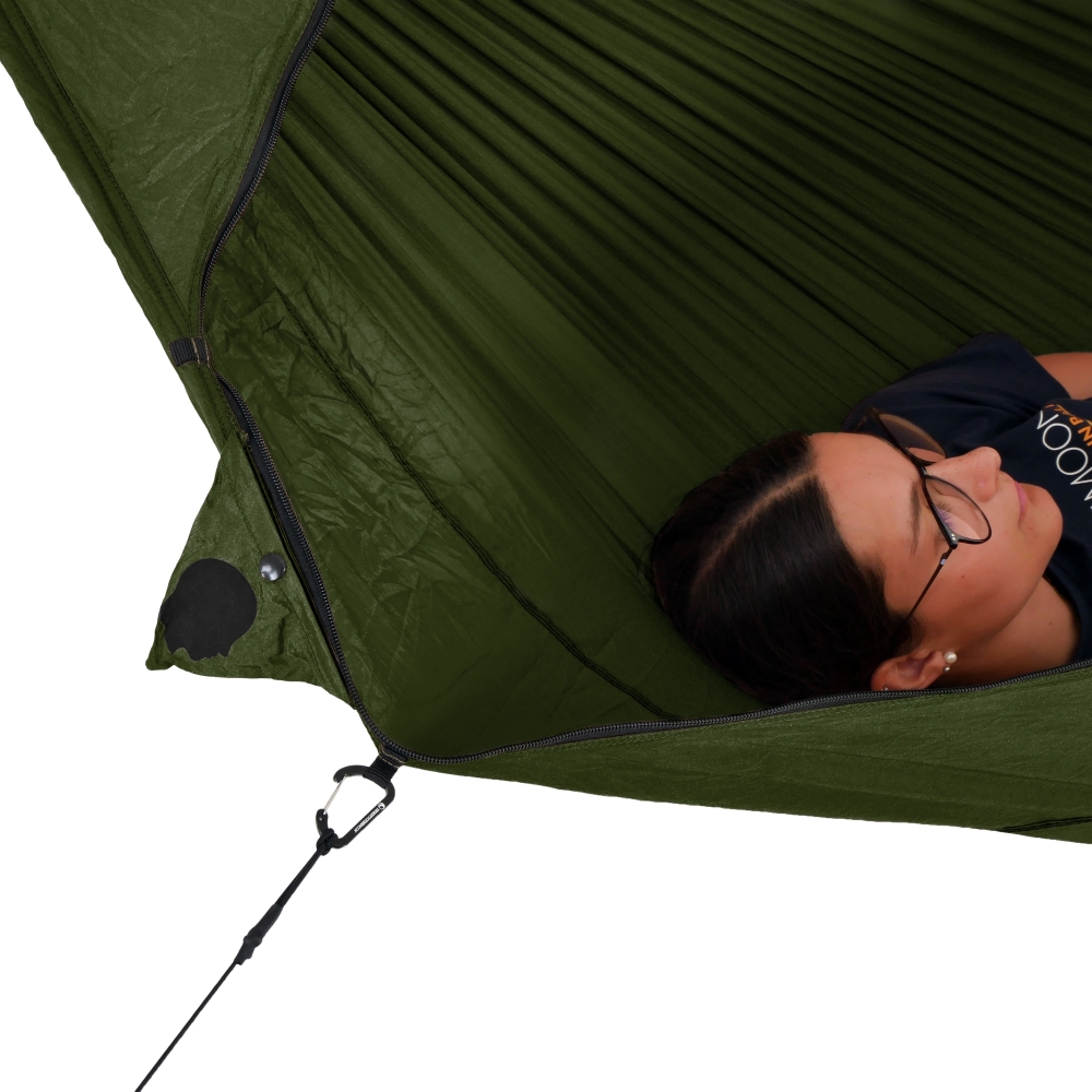 Ticket to the Moon Pro Hammock  Army Green With Black Net TMPRO2407 hangmatten online bestellen bij Kathmandu Outdoor & Travel