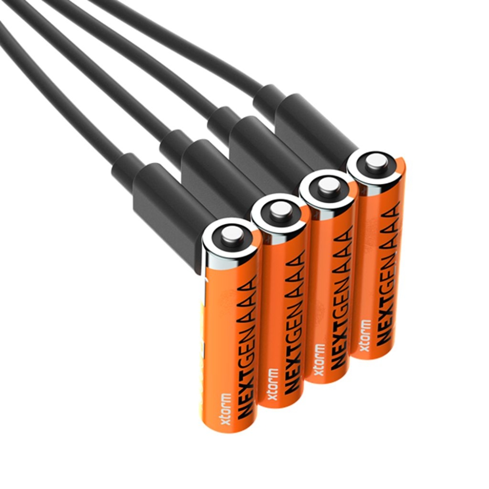Xtorm Oplaadbare AAA Batterijen met USB-C - 4 pack Orange XNG3AB4 energie & electronica online bestellen bij Kathmandu Outdoor & Travel