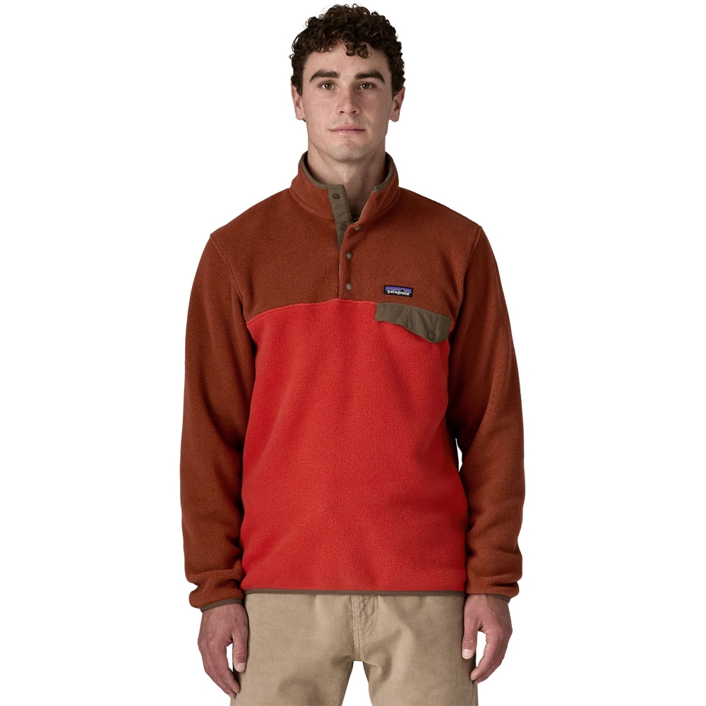 Patagonia LW Synch Snap-T P/O Amanita Red 25551-AMRE fleeces en truien online bestellen bij Kathmandu Outdoor & Travel