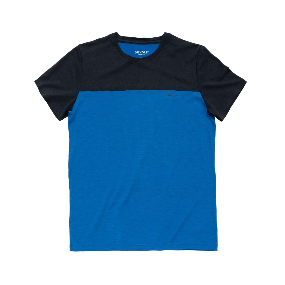 Devold Classic Linear Tee Royal/Ink 180 213 C-250B shirts en tops online bestellen bij Kathmandu Outdoor & Travel