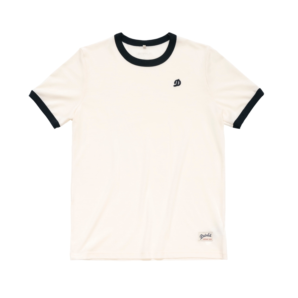 Devold Archive Ringer Tee White/Ink 183 280 A-001B shirts en tops online bestellen bij Kathmandu Outdoor & Travel