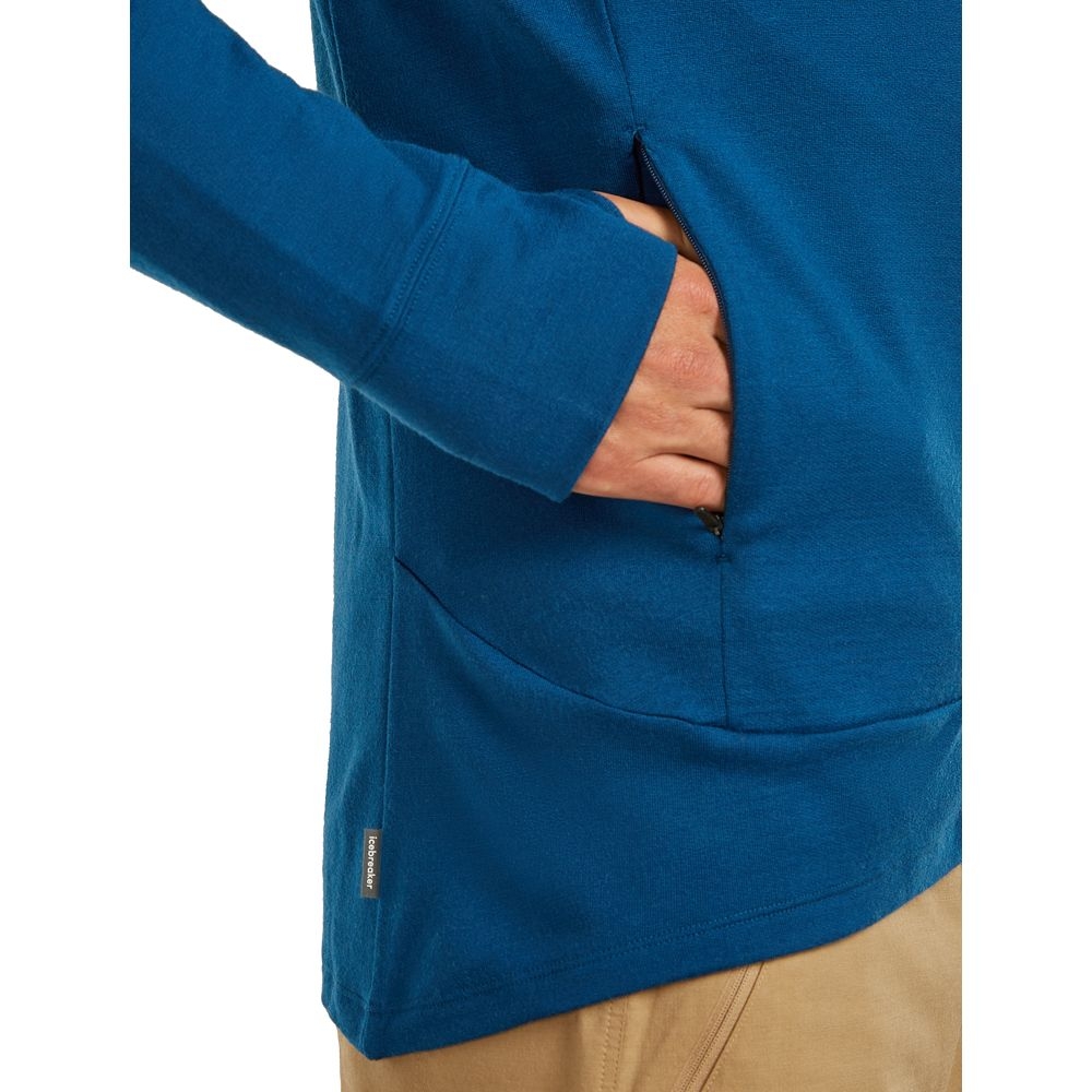 Icebreaker Mer 260 Quantum IV LS Zip Hoodie Atlantis IBBA56W2-0GP1 fleeces en truien online bestellen bij Kathmandu Outdoor & Travel