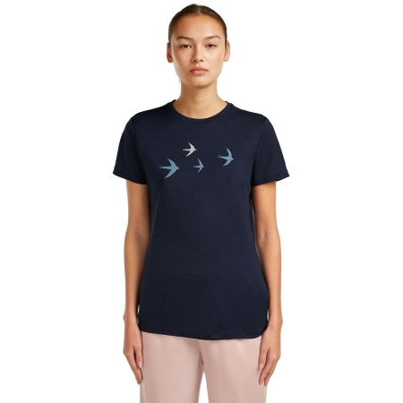 Icebreaker  Mer 150 Tech Lite SS Tee Bird Transit Women's Midnight Navy