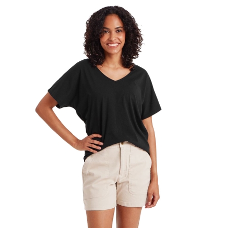 Sherpa Adventure Gear  Jutna V-Neck Tee Women's Black 