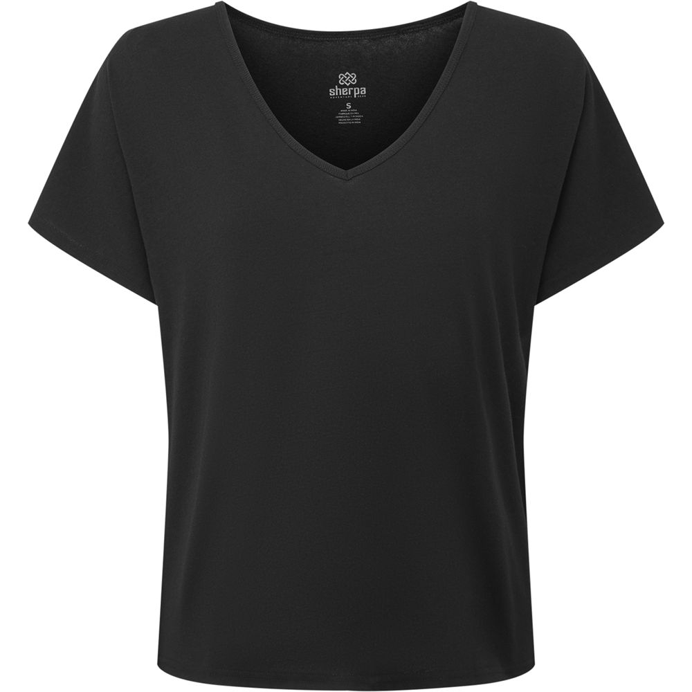 Sherpa Adventure Gear Jutna V-Neck Tee Women's Black SW21051-130 shirts en tops online bestellen bij Kathmandu Outdoor & Travel