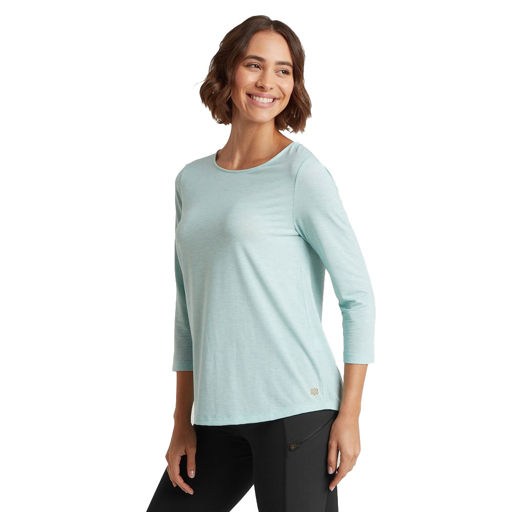 Sherpa Adventure Gear Asha 3/4 Sleeve Top Women's Light Mist SW3105-411 shirts en tops online bestellen bij Kathmandu Outdoor & Travel