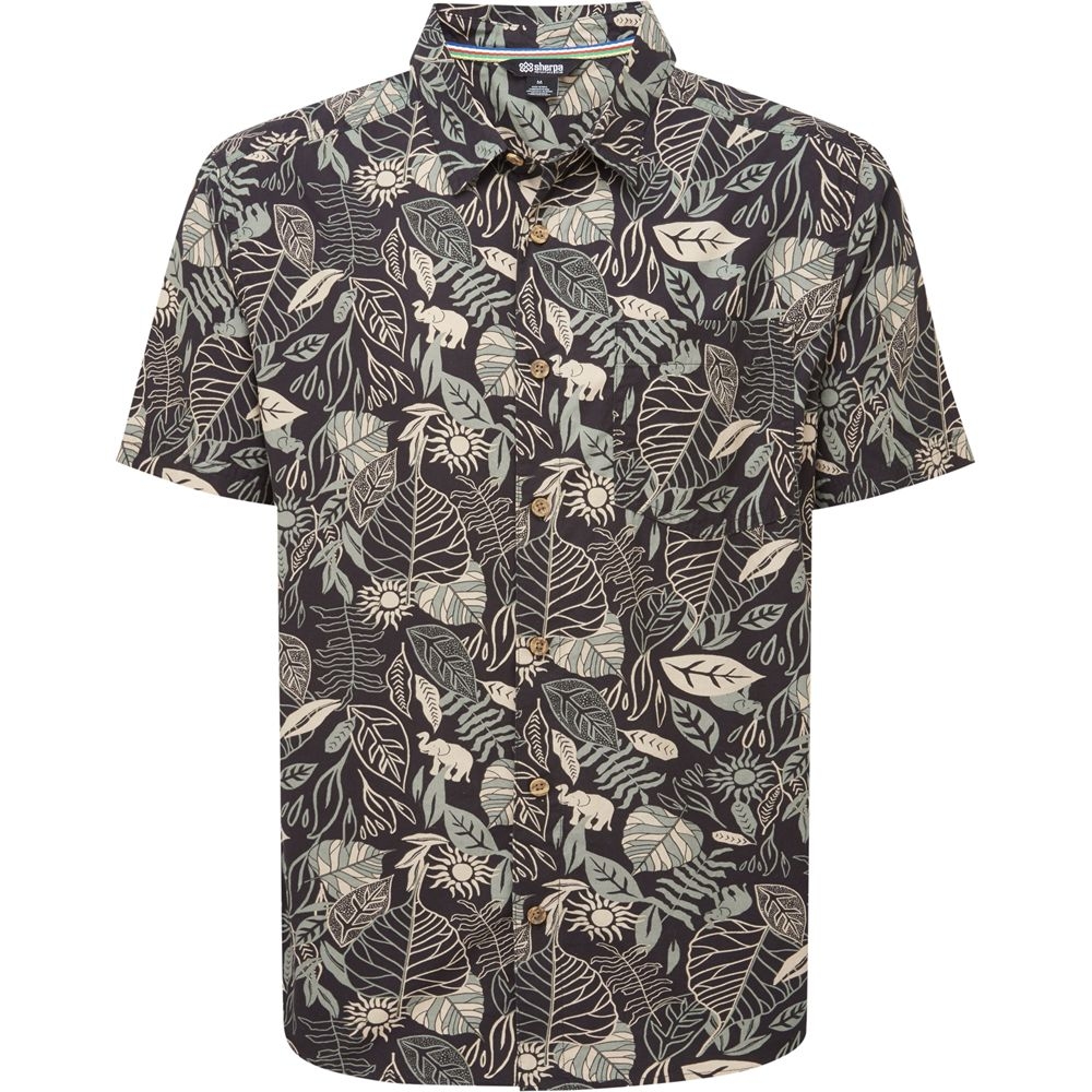 Sherpa Adventure Gear Balun SS Shirt Black Tropical SM11078-137 shirts en tops online bestellen bij Kathmandu Outdoor & Travel