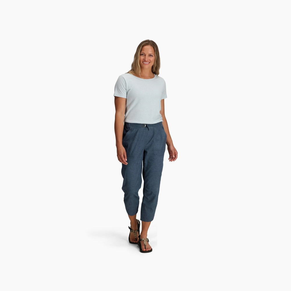 Royal Robbins Hempline Capri Women's Orion Blue Y624004-551 broeken online bestellen bij Kathmandu Outdoor & Travel