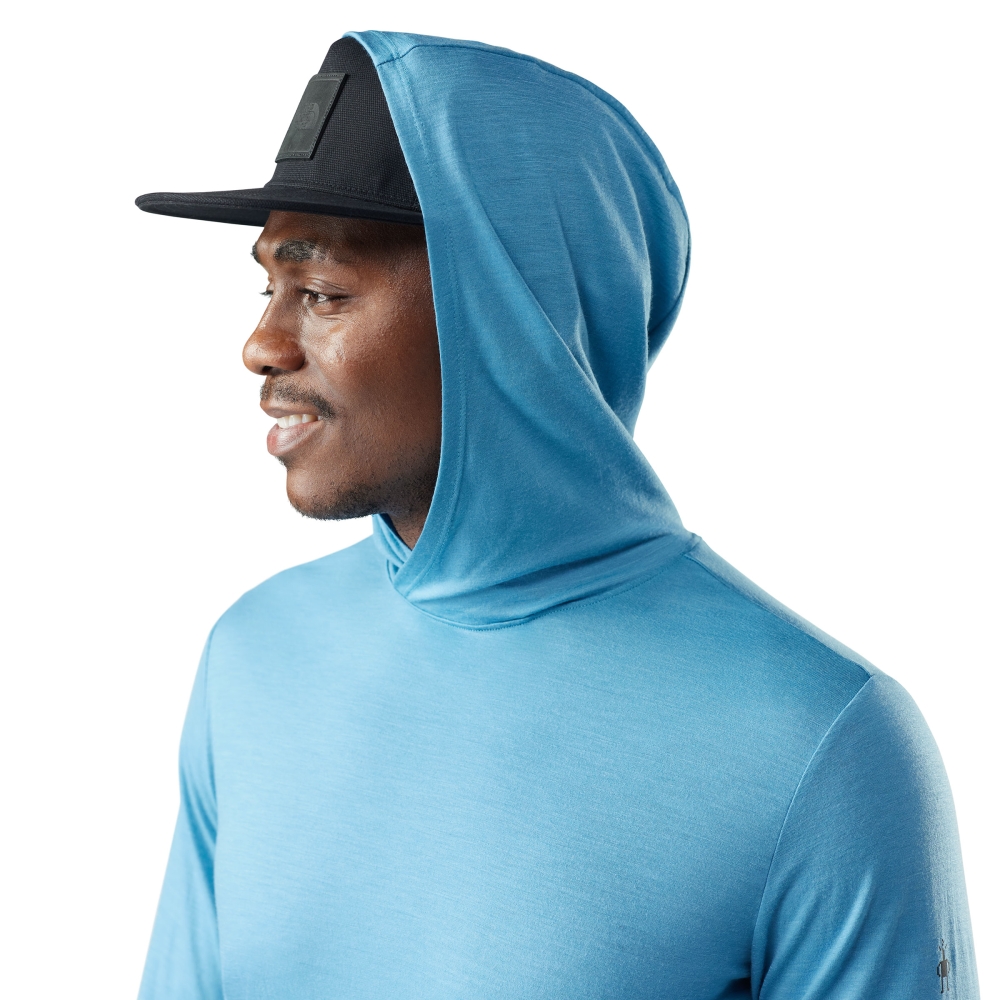 Smartwool Merino Sun Hoodie Active Mineral Blue SW003067-Q661 shirts en tops online bestellen bij Kathmandu Outdoor & Travel