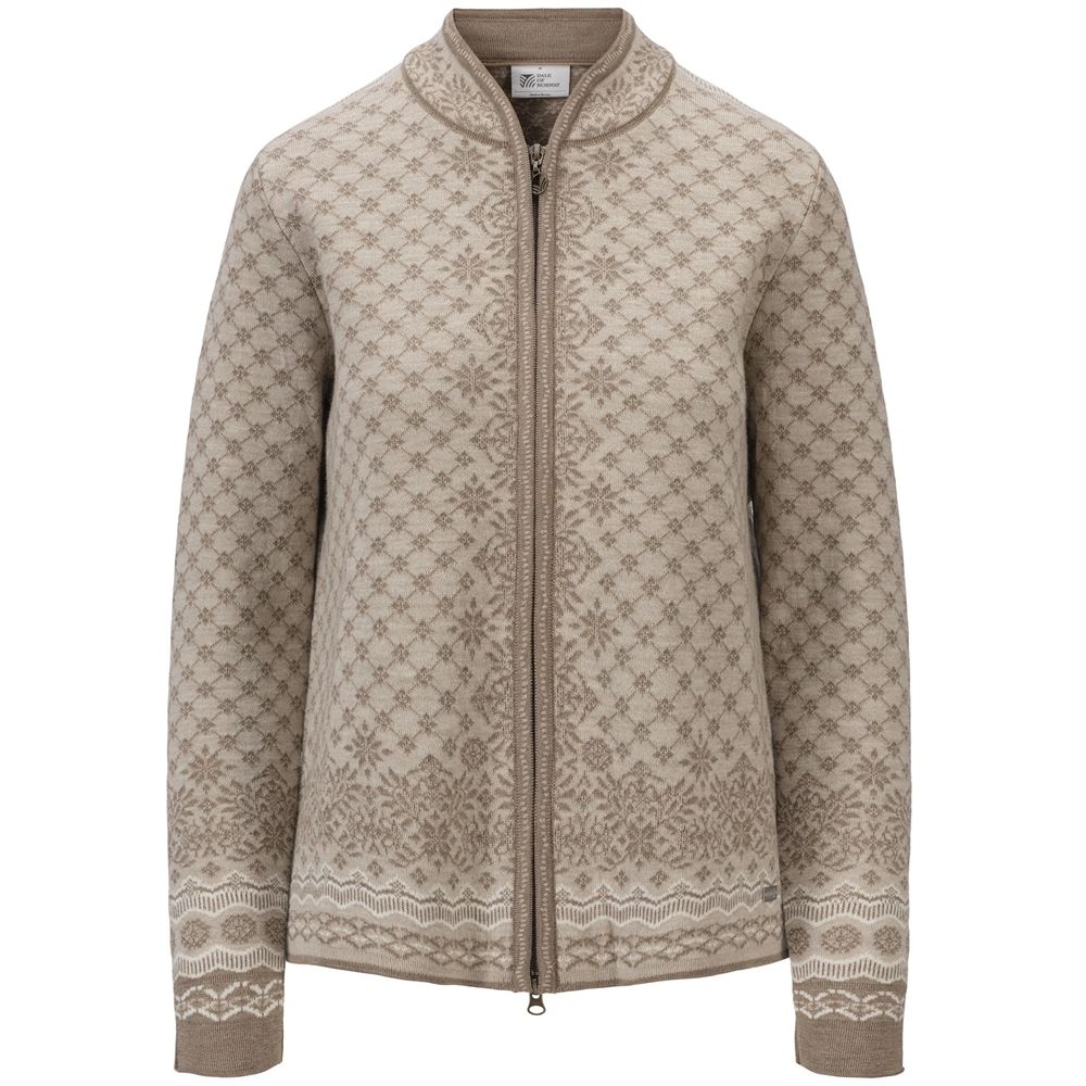 Dale Dale Solfrid Jacket Women's 83341-P00 fleeces en truien Dale Solfrid Jacket Women's Mountainstone Sand Offwhite 83341-P00 fleeces en truien online bestellen bij Kathmandu Outdoor & Travel