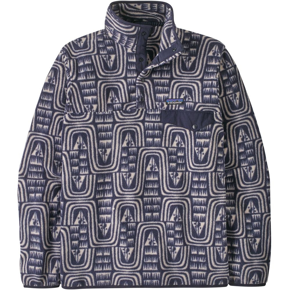 Patagonia LW Synch Snap-T P/O Flow: Sunken Blue 25551-FLSK fleeces en truien online bestellen bij Kathmandu Outdoor & Travel