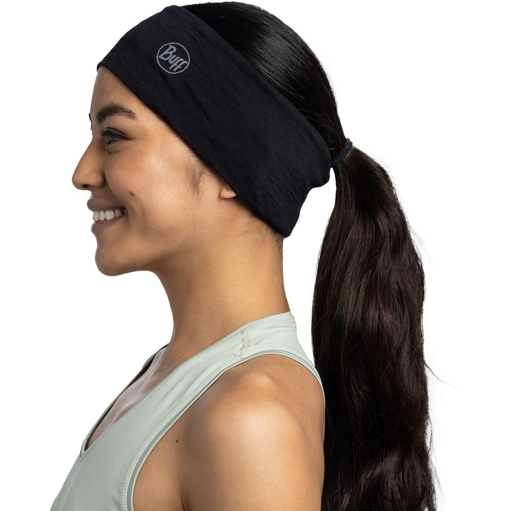 Buff Merino Lightweight Headband Black 135580999-999 kleding accessoires online bestellen bij Kathmandu Outdoor & Travel