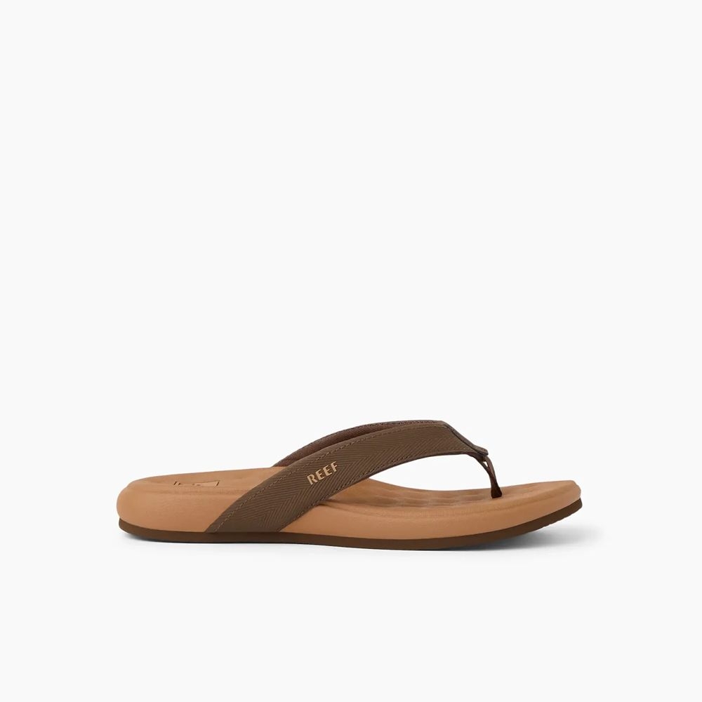 Reef Reef Cushion Melody Women's CJ8709-61 slippers Reef Cushion Melody Women's Chocolate/Lion CJ8709-61 slippers online bestellen bij Kathmandu Outdoor & Travel