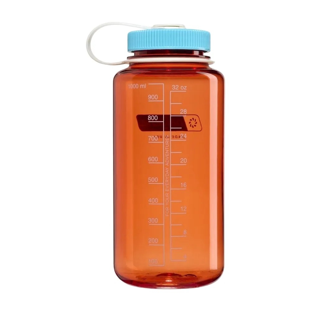 Nalgene Wide Mouth 1L Flame w/Blue Atoll N2020-2532 drinkflessen en thermosflessen online bestellen bij Kathmandu Outdoor & Travel