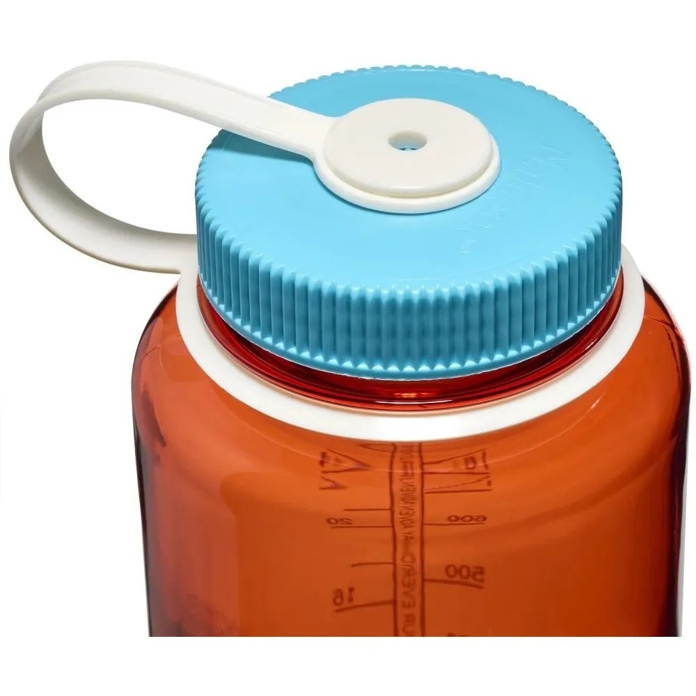 Nalgene Wide Mouth 1L Flame w/Blue Atoll N2020-2532 drinkflessen en thermosflessen online bestellen bij Kathmandu Outdoor & Travel